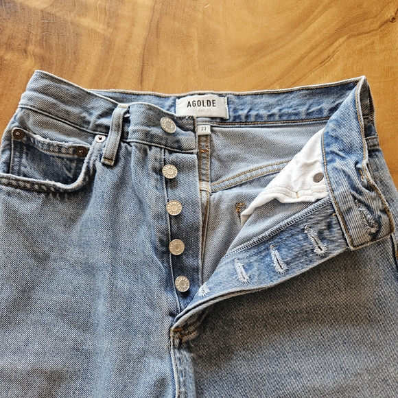 Agolde Size 23 Light Blue Straight Leg Jeans - Picture 6 of 15